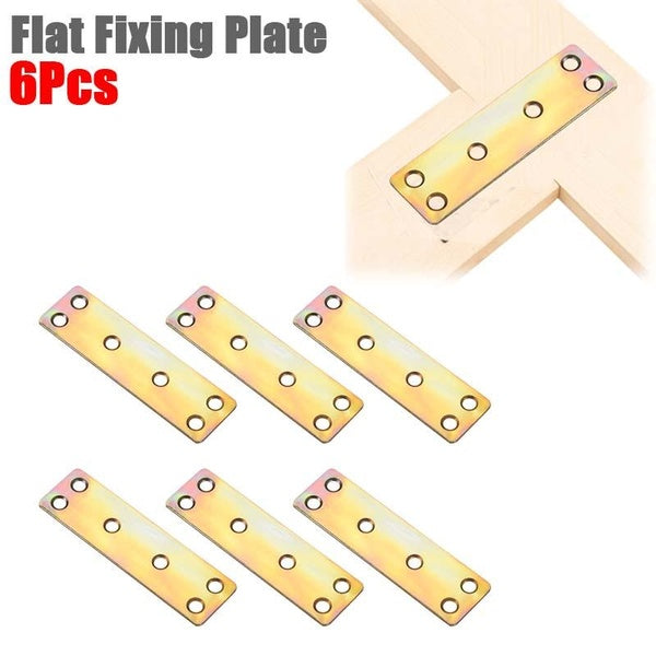 80mmx23mmx1.6mm(L*W*T) Six Mount Holes Flat Straight Mending Fixing Plates Brackets 6pcs