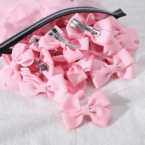 15Pcs-Set Solid Hairpins for Baby Grosgrain Ribbon Bows Hair Clips Boutique Handmade Headwear Girls Kids Hair Accessories Matron Inn