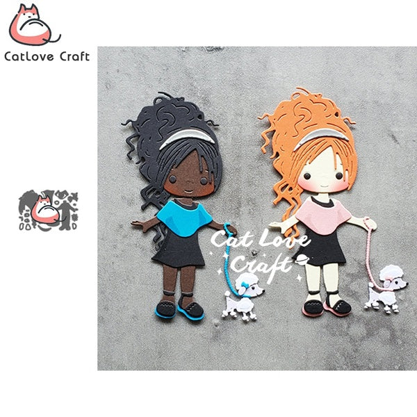 Catlove marcher le chien matrices de découpe en métal Scrapbooking moule couteau pochoir découpes carte faisant artisanat gaufrage nouveaux matrices