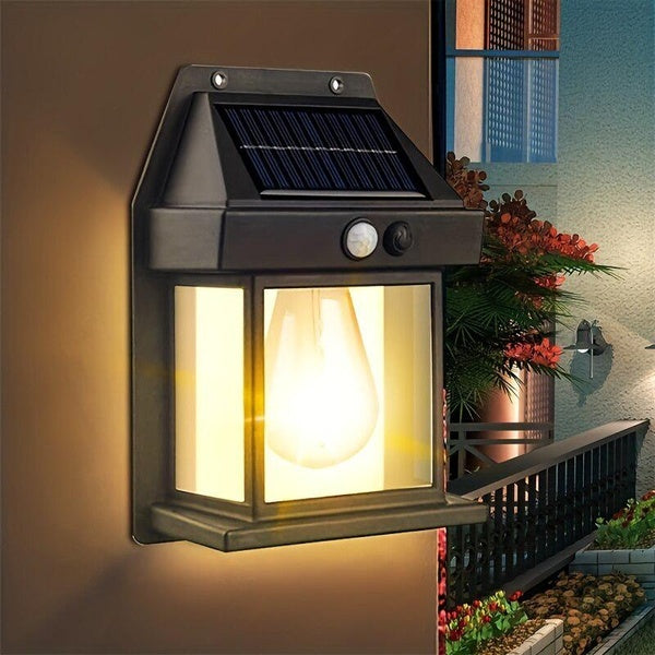 Outdoor Solar Induction Tungsten Filament Wall Lamp Smart Sensor Tungsten Wall Lamp Household Light Garden Wall Light Waterproof
