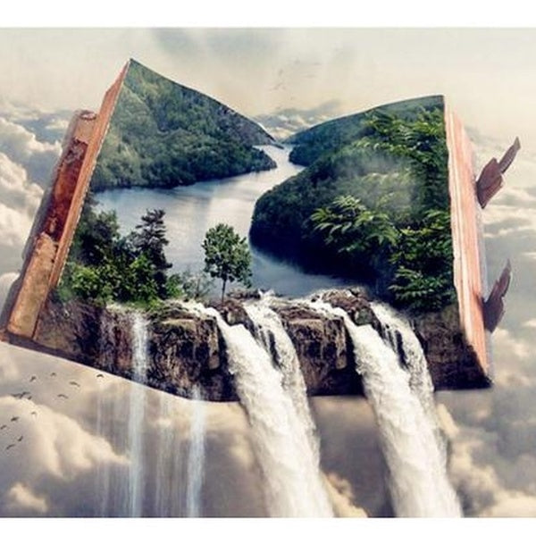 Painting Book Waterfall Scenery Full Diamond Mosaic Cross Stitch Home Decor Diamond Embroidery Landscape Pattern