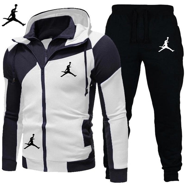 Trending Brand Printed Men Gradient Sport Set Tracksuit Male Hoodie Sport Trouser for Men M-3XL