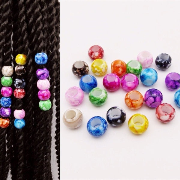 30pcs coloured Crochet kids Braids hair braid dread dreadlock beads rings tube Braiding Hair girls women accessories