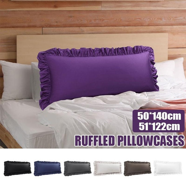 7 Colors Cotton Ruffle Body Pillow Case, Body Pillow Case Cover Soft Microfiber Long Pillowcases