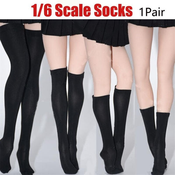 1Pair 1-6 Scale Ice Silk Stockings Socks For 12 inch Female Action Figure Doll Socks Clothing Accessories
