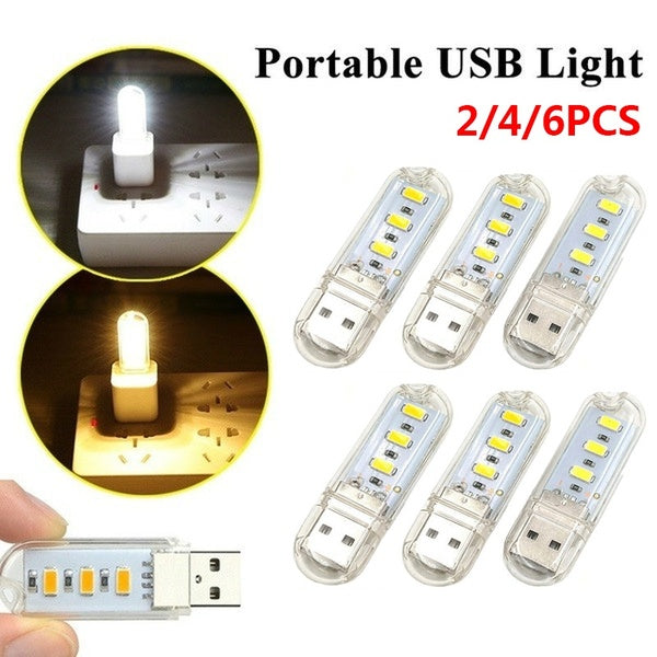 2-4 - 6PCS LED Mini Lampe USB Portable Camping USB Éclairage pour PC Portable Mobile Power Bank Gadget