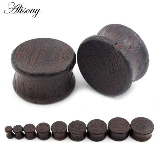 Alisouy 2 pièces 6-22mm bois Double évasé oreille extenseur chair Tunnels bouchons jauges civière Extender boucle d'oreille corps Piercing bijoux