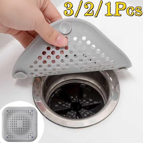 1-2-3Pcs Filter Sink Anti-blocking Strainer Bathtub Shower Floor Drain Stopper Silicone Kitchen Deodorant Plug Floor Drain Cover Bathroom Accessories