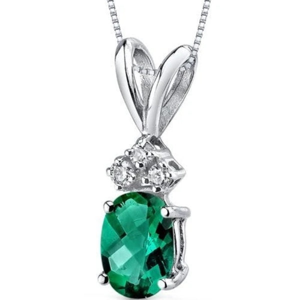 Fashion Cute Animal Rabbit Emerald Pendant Necklace for Women Bunny Necklace Choker Wedding Engagement Princess Jewelry