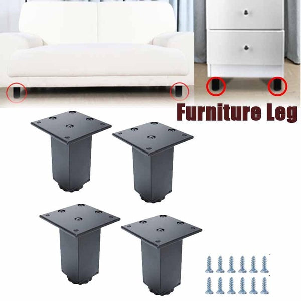 4" Furniture Leg Aluminium Alloy Sofa Height Replacement Adjustable Feet 4pcs