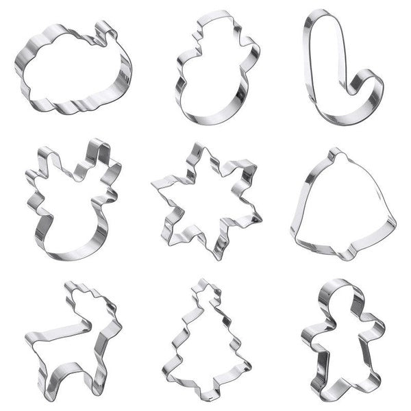 1 Set Christmas Cookie Cutter Set, Stainless Steel Fondant Biscuit Cutter for Christmas Party Supplies Gift
