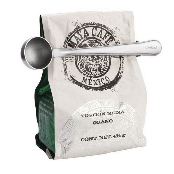 1PC Coffee Scoop Sealed Clips Gadgets Stainless Multifunction Coffee Tea Milk Powder Measuring Spoon Kitchen Tableware OK 0264