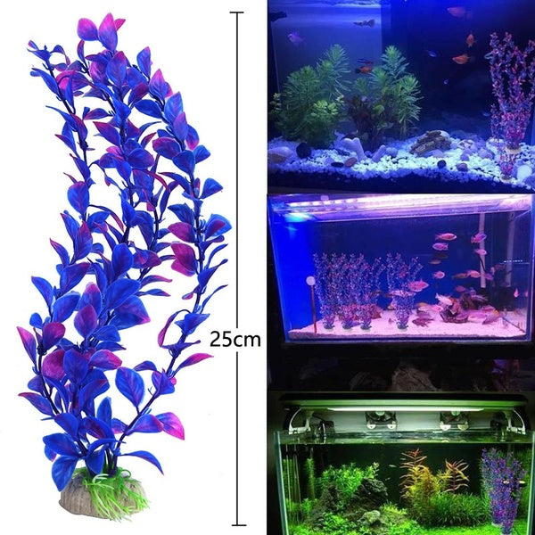 25 cm plantes sous-marines artificielles Aquarium décoration de réservoir de poissons vert violet eau herbe visualisation décorations produits pour a