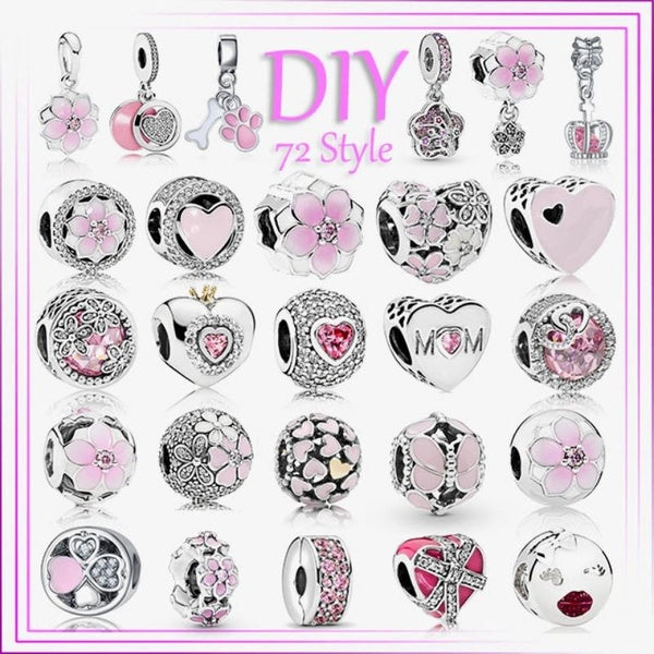 72 Style Fashion Charm Zircon Pendant Beads Pendant Silver Accessories DIY Jewelry Gift Making Matron Inn