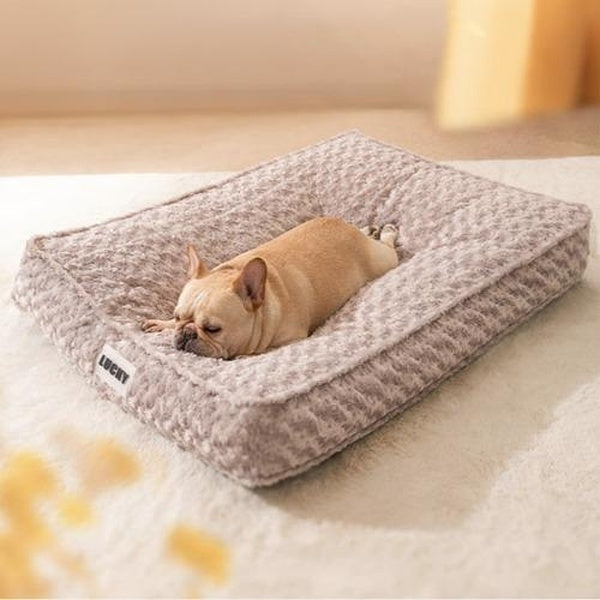 Dog Bed for Small Medium Dogs Soft Rose Plush Pet Bed Mat with Non-Slip Bottom and Removable Washable Cover Pet Bed Mat Suitable for Dogs Up to 40 lb
