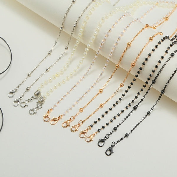 Lunettes de soleil Chaîne anti-dommages Chaîne de perles pour femmes Masque de protection de la mode Chaîne suspendue Chaîne de lunettes Bijoux de mo