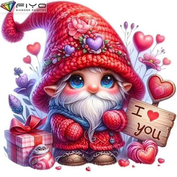 FIYO Small Dwarf DIY 5D Diamond Painting Full Drill with Number Kits Home and Kitchen Fashion Mosaic Diamond Painting Canvas Wall Decoration Gift Cra