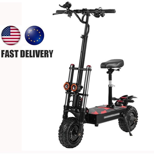 Electric Scooter High Speed Off Road Dual Drive 11 Inch 60V6000W Adult Electric Scooter with Seats
