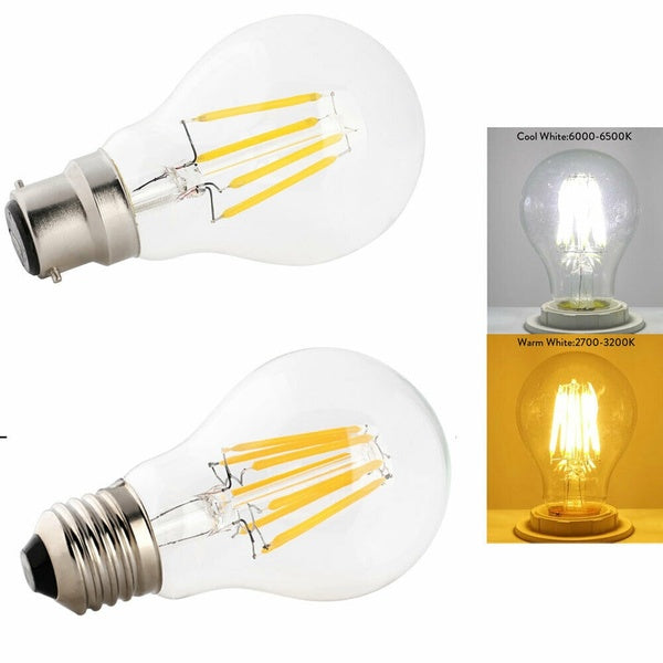 Ranpo LED Filament Bulbs E27 B22 A60 Retro Edison Lamp Vintage Candle Light Globe 220V