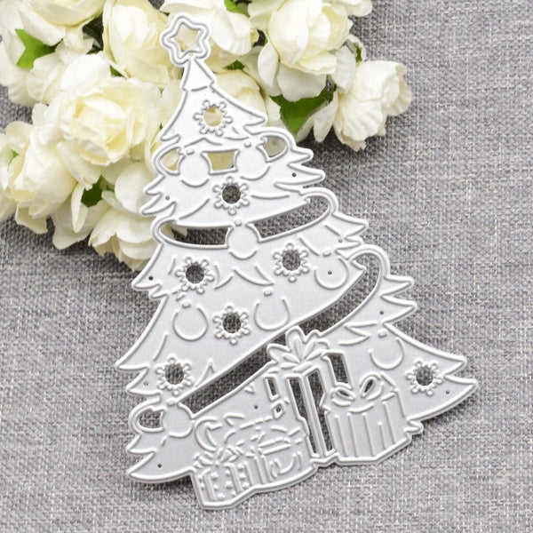 Christmas Tree Cutting Dies for DIY Scrapbooking Decoration Xmas Gift Card Making Embossing Die Cutting Template