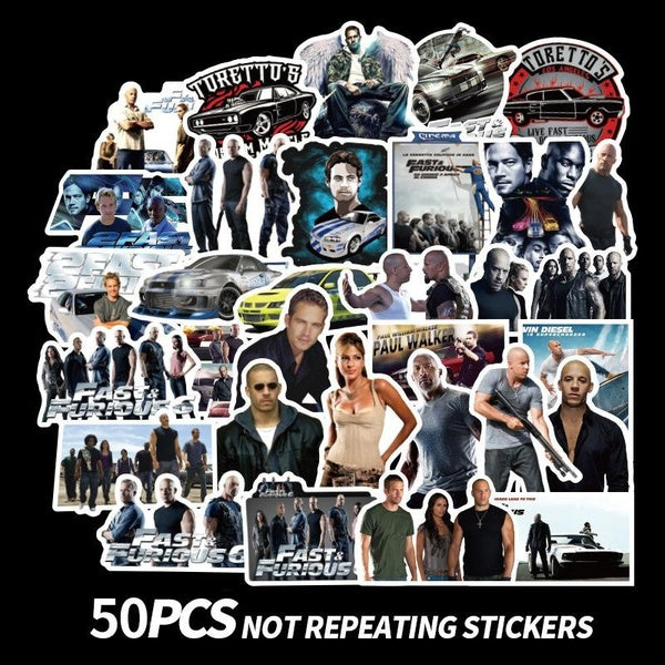 10 pièces-50 pièces FF Fast & Furious Sticekr American TV dessin animé Graffiti autocollants valise guitare voiture pâte étanche