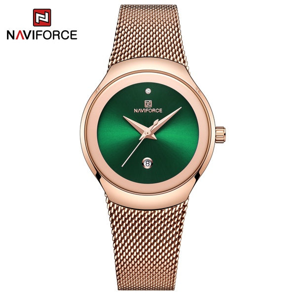NAVIFORCE 5004 dames montre mode or Rose mince dames montres en acier inoxydable étanche Quartz montre-bracelet femmes