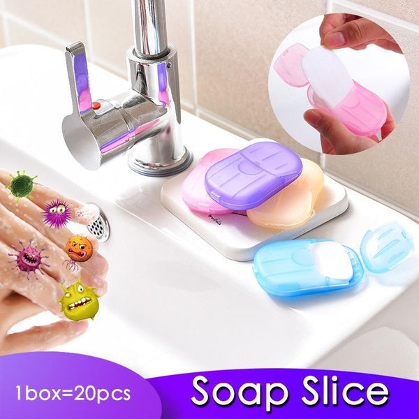20-40-60-80-100-120pcs New Portable Mini Disposable Soap Paper Travel Soap Paper Hand Wash Shampoo Cleaning Fragrance