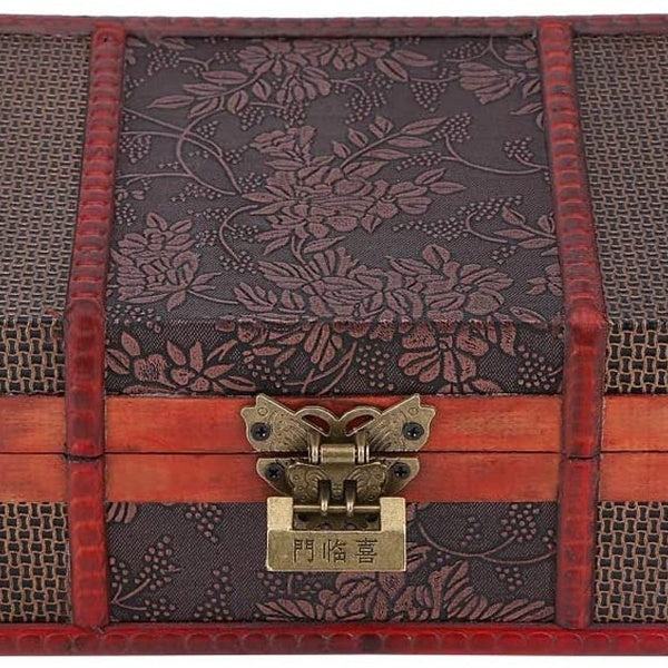 Vintage Handcrafted Wooden Storage Box Large Size Book Jewelry Storing Storage Organizer Treasure Chest Home Decor
