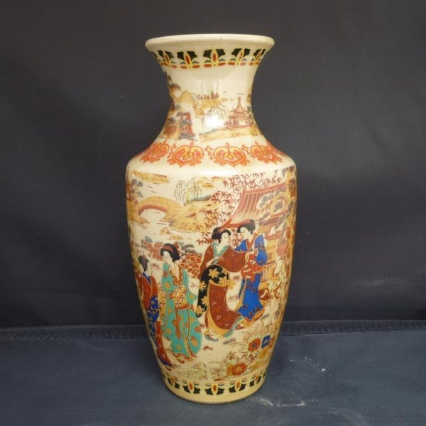 Handwork Porcelain Drawing Elegant Dowager & Landscape Rare Noble Big Vase