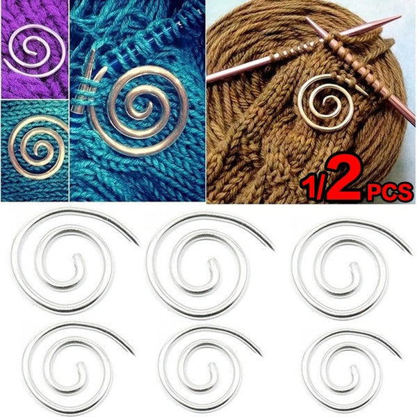 1-2pcs Spiral Cable Needle Handmade Knitting Tool Stainless Steel Yarn Sewing Knitting Needle