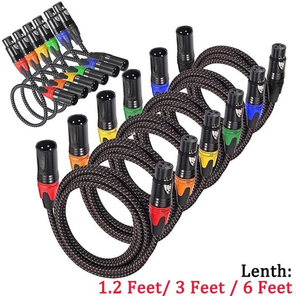 Câbles de Microphone XLR 21AWG, câble de raccordement de haut-parleur XLR à 3 broches mâle à femelle, câbles Audio de micro, rallonge de Microphone 6