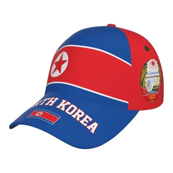 North Korea Flag Korean Soccer Patriotic Baseball Cap 3D Full Print Golf Hat Adjustable Outdoor for Men Women Trucker's Hats