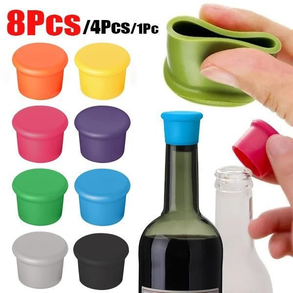 Silicone Wine Stoppers Leak-proof Wine Bottle Cap Soda Beverage Red Wine Preservation Sealed Bottle Cap Seasoning Bottle Stoppers