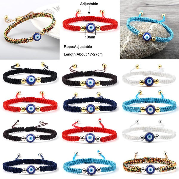 Lucky Red Black Thread Braided Bracelet Blue Evil Eye Handmade Adjustable Men Bracelets Women Yoga Bangle Jewelry Friendship Gifts
