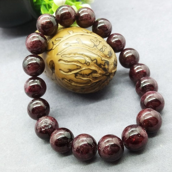 Pierre Naturelle Syénites Grenat Perles Bracelet Charmes Vente En Gros Cadeau 6-12mm