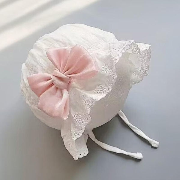 Soft Baby Newborn Cotton Bonnet Infant Girls Princess Lace Ruffle Hat Summer