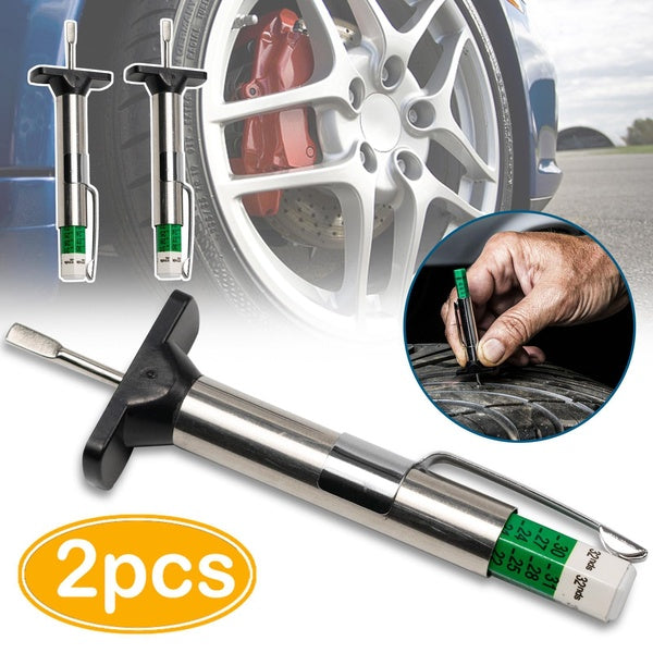 x2Pcs Manual Car Wheel Tire Depth Gauge 0-26mm Tyre Tread Depthometer Indicator Gauge Gage Motorcycle Trailer Van Measure Tool