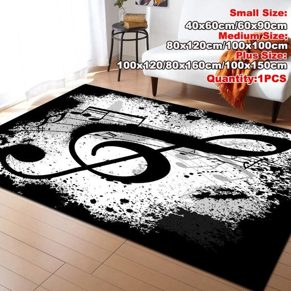 Large Music Notes Carpets Kids Crawling Carpets Living Room Tea Table Mats Bedroom Rug Washable Floor Mats Household Area Mat 7 Sizes Available 40X60