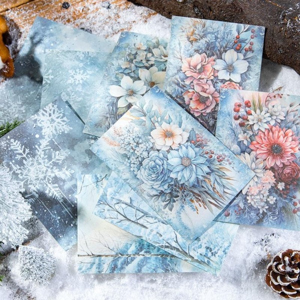 30Pcs-Pack Winter Snow Scene Decoration Material Paper Perfect for Journal Scrapbooking DIY Supplies