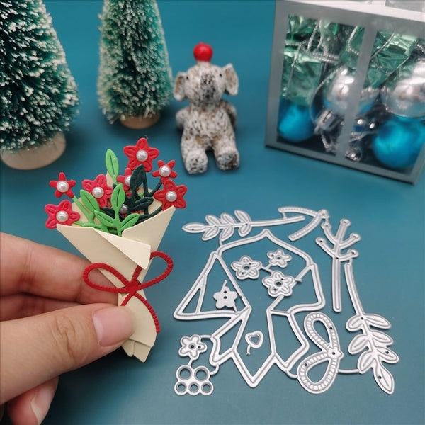 Bouquet Flower Metal Cutting Dies for Leaves Scrapbooking Cutting Die Paper Cards Embossed Decorative Craft Die Cut
