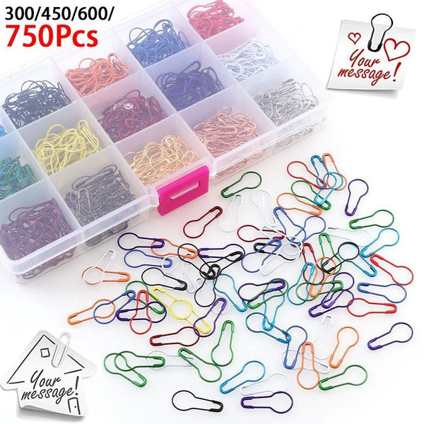 Lot de 750-600-450-300 épingles de'sûreté à bulbe, épingles à bulbe de couleur mélangée, épingles à nourrice en forme de poire, épingles à calebasse,