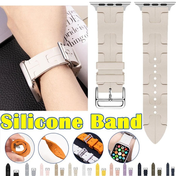 Band Strap for Smart Watch Ultra 2 -Ultra 49mm 9 8 7 45mm 41mm 44mm for Iwatch Series 6 5 4 3 2 1 42mm 38mm 40mm, Single Tour Tire Tread Silicone Spo