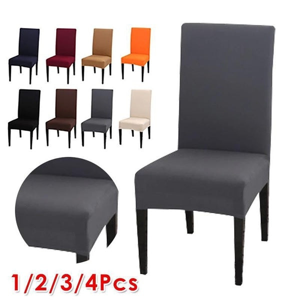 1-2-3-4Pcs Solid Color Chair Cover Spandex Slipcovers for Dining Room Stretch Elastic Chair Covers Banquet Hotel Kitchen Wedding 10 Colors