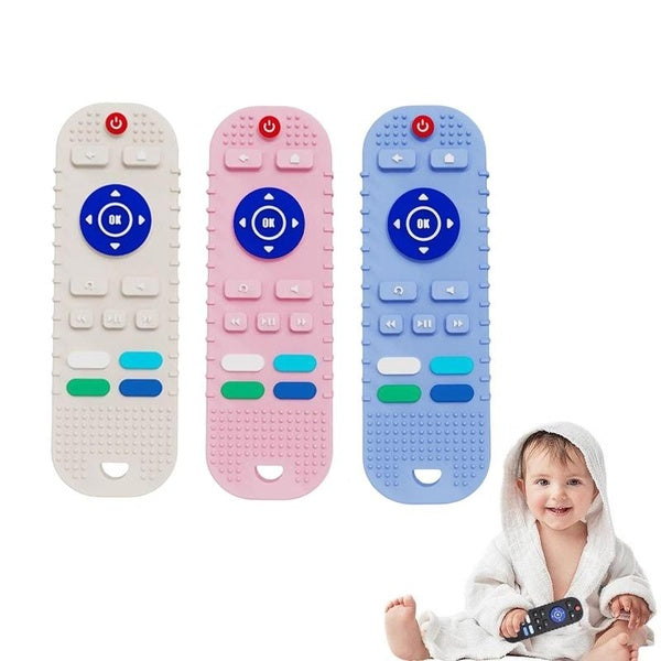 Remote Teether Teething Remote Control for Baby Silicone Baby Teething Toys Boys Girls Baby Teething Toys Infant Sensory Toy for