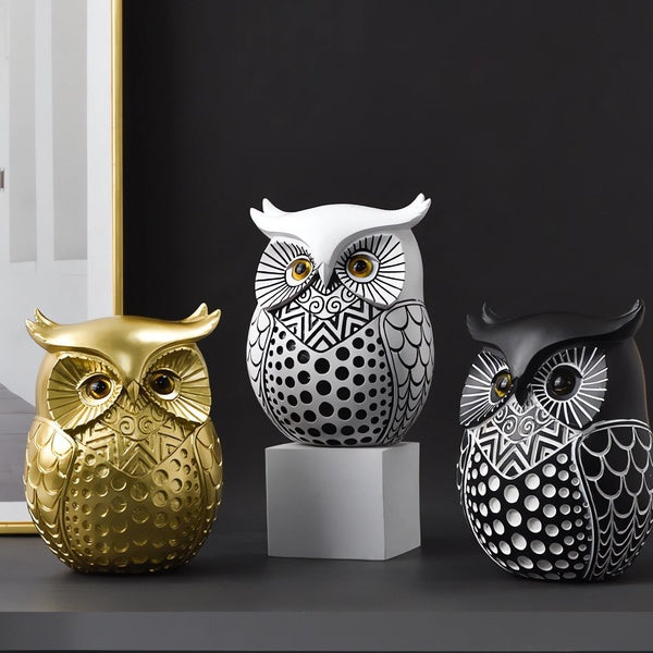 Owl Ornament Living Room Decoration Accessories Desk Decoration Resin Statue Gift