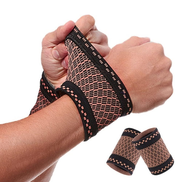 Protège-poignet en cuivre, attelle de poignet pour sport professionnel, Fitness, protection du poignet, bracelet élastique tricoté à Compression