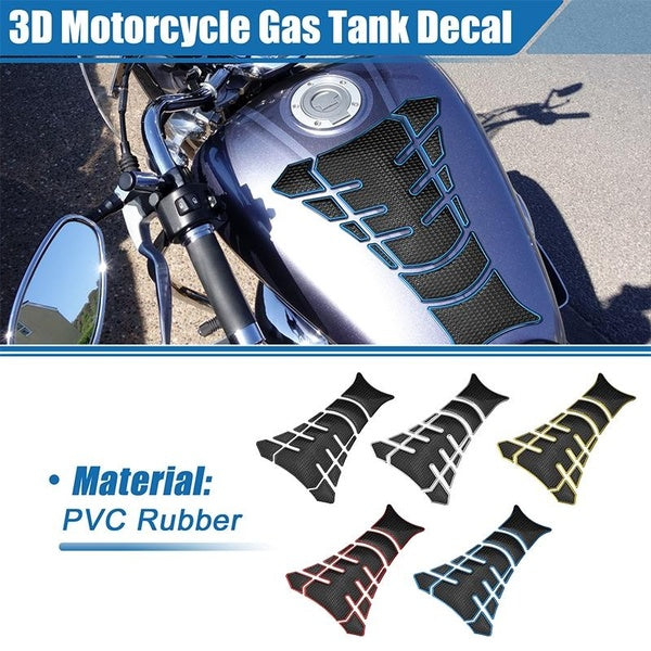 X AUTOHAUX 3D Motorcycle Gas Fuel Tank Pad Sticker Decals Motorbike Protector Fuel Oil Racing Accessories Universal Sticker Decal PVC Rubber Black