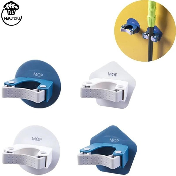 1PCS Wall Mounted Mop Holder Household Storage Broom Hanger Mop Hook Racks Clip Mop Storage Rack Hanger Organizer