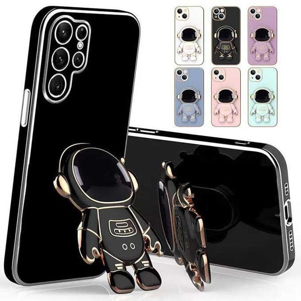 Étui de téléphone de support de support de placage d'astronaute de luxe pour Xiaomi 11 12 10 Ultra 10T PRO 10T Lite-Redmi 13 12 12X 12 PRO Xiaomi 11T