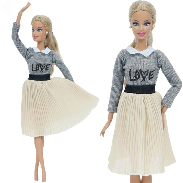 High Quality Girl Doll Outfit Twins Shirt Pleated Skirt Clothes for 11 Inches (29cm) Doll Accessories Kids Toy Matron Inn